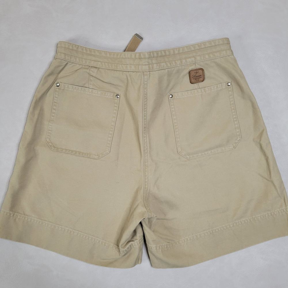 Lauren Ralph Lauren Womens Khaki Casual Hiking Shorts Belted 100% Cotton Size 10
